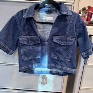 Zara  Indigo Cropped Denim Jacket